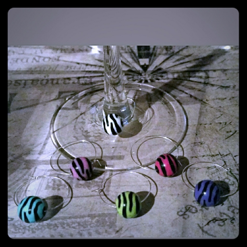 Zebra Wine Charms